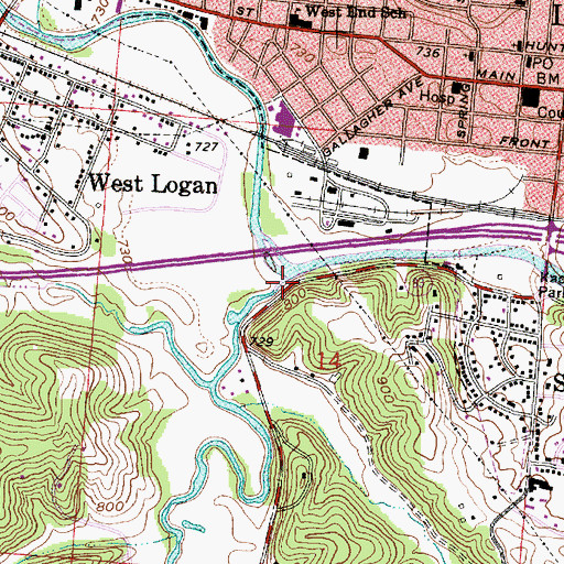 Topographic Map of Clear Fork, OH