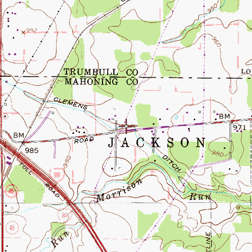 Topographic Map of Clemens Ditch, OH
