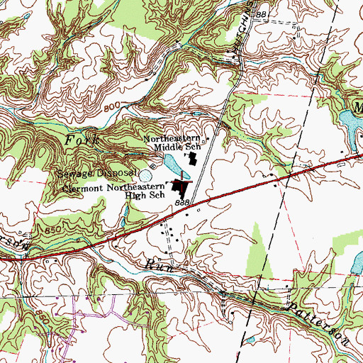 Topographic Map of Clermont Northeastern High School, OH