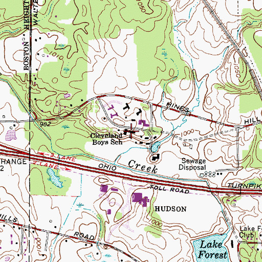 Topographic Map of Cleveland Boys School, OH