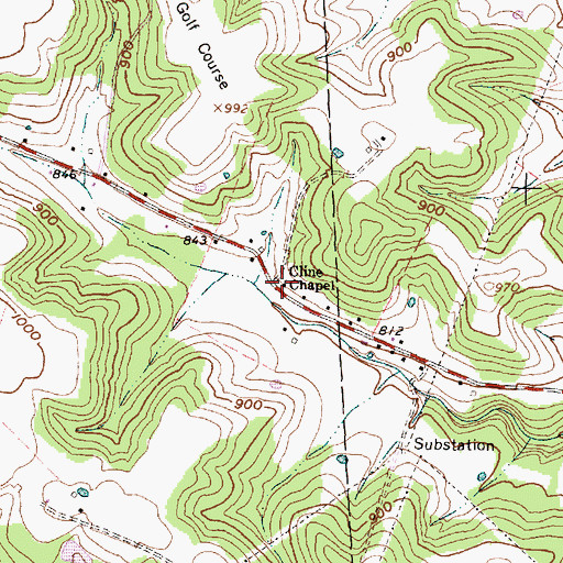 Topographic Map of Cline Chapel, OH