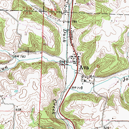 Topographic Map of Coal Run, OH