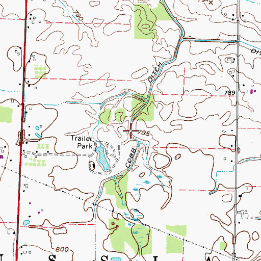 Topographic Map of Cobb Ditch, OH