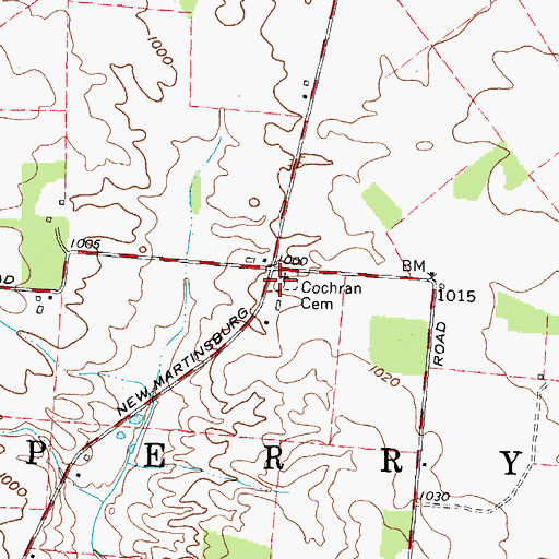 Topographic Map of Cochran Cemetery, OH