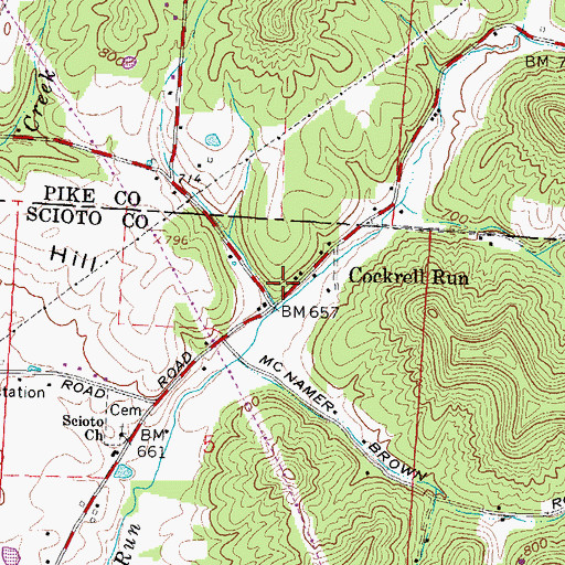 Topographic Map of Cockrell Run, OH
