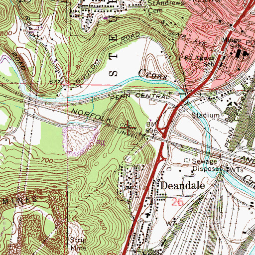 Topographic Map of Coen Tunnel, OH