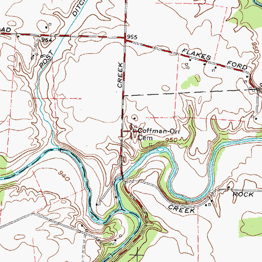 Topographic Map of Coffman-Orr Cemetery, OH