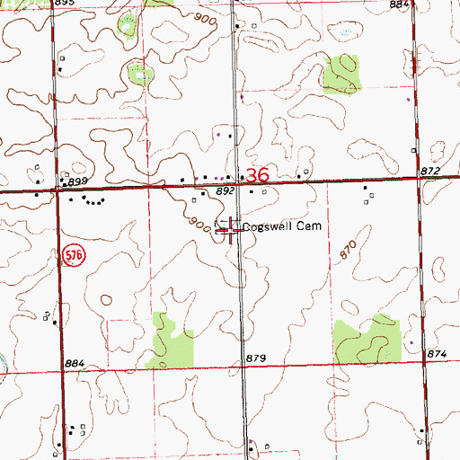 Topographic Map of Cogswell Cemetery, OH