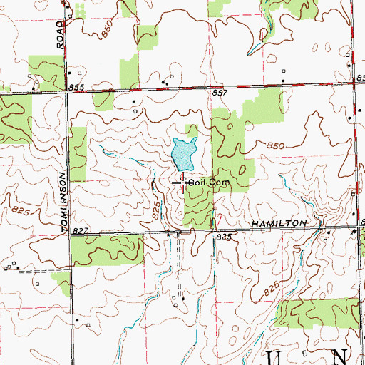 Topographic Map of Coil Cemetery, OH