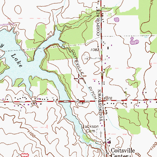 Topographic Map of Coitsville Ditch, OH