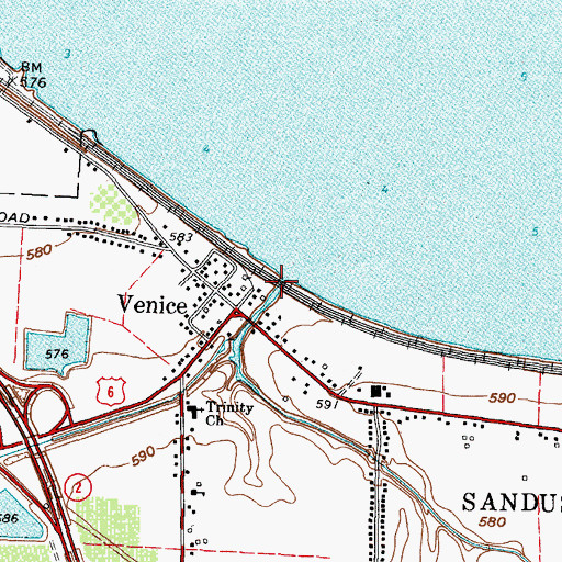 Topographic Map of Cold Creek, OH