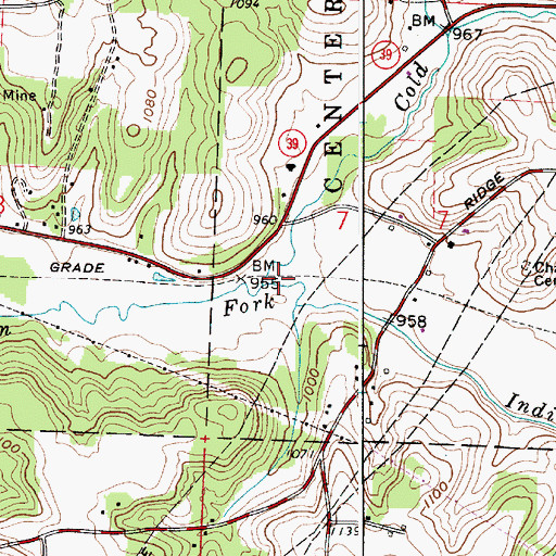 Topographic Map of Cold Spring Run, OH