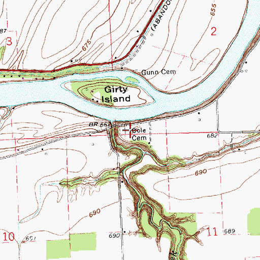 Topographic Map of Cole Cemetery, OH