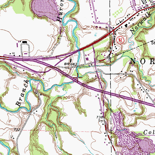 Topographic Map of Cole Creek, OH