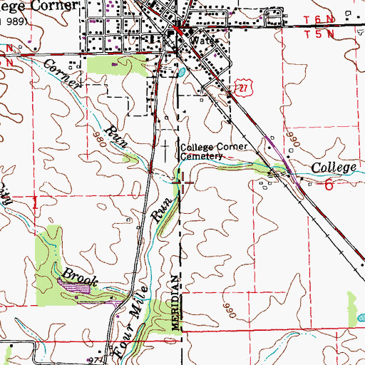 Topographic Map of College Creek, OH