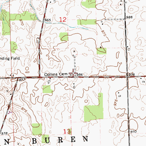 Topographic Map of Collins Cemetery, OH