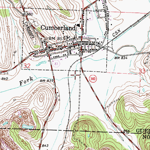 Topographic Map of Collins Fork, OH