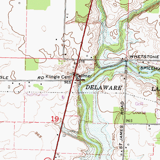 Topographic Map of Collmer Cemetery, OH