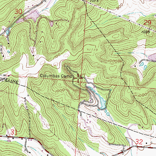 Topographic Map of Columbus Camp, OH