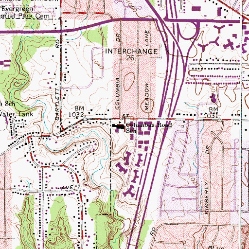 Topographic Map of Columbus Intermediate School, OH