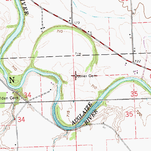 Topographic Map of Comer Cemetery, OH
