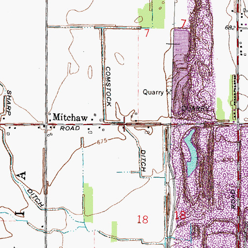 Topographic Map of Comstock Ditch, OH