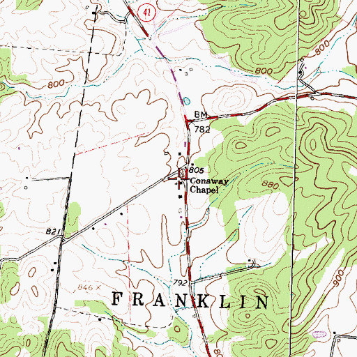 Topographic Map of Conaway Chapel, OH