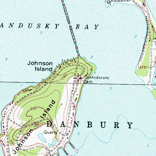 Topographic Map of Confederate Stockade Cemetery, OH