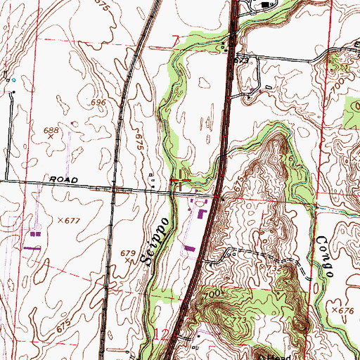 Topographic Map of Congo Creek, OH
