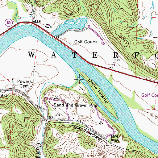 Topographic Map of Congress Run, OH