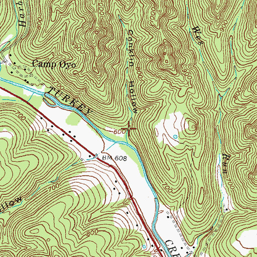 Topographic Map of Conklin Hollow, OH