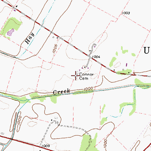 Topographic Map of Connor Cemetery, OH