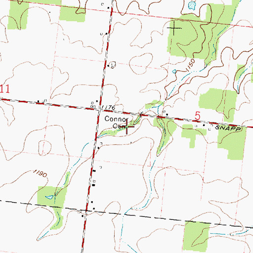 Topographic Map of Connor Cemetery, OH
