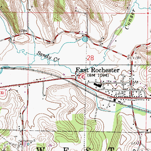 Topographic Map of Conser Run, OH