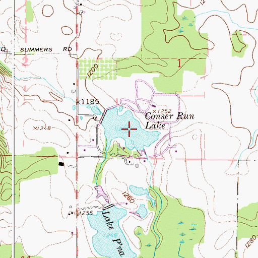 Topographic Map of Conser Run Lake, OH