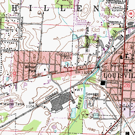 Topographic Map of Constitution Park, OH