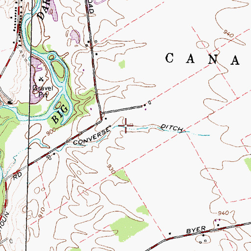 Topographic Map of Converse Ditch, OH