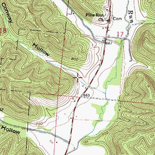 Topographic Map of Conway Hollow, OH