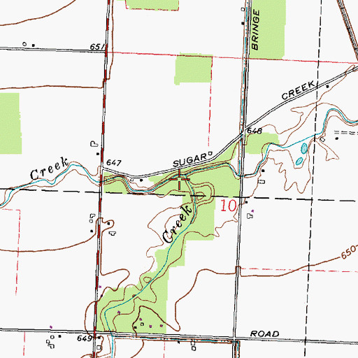 Topographic Map of Coon Creek, OH