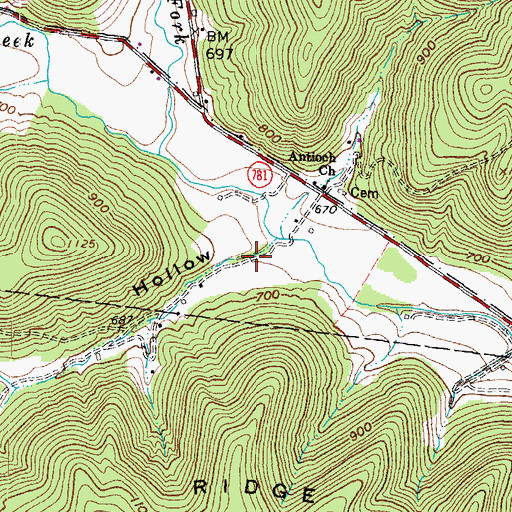 Topographic Map of Coon Hollow, OH