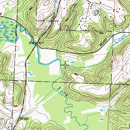 Topographic Map of Coon Run, OH