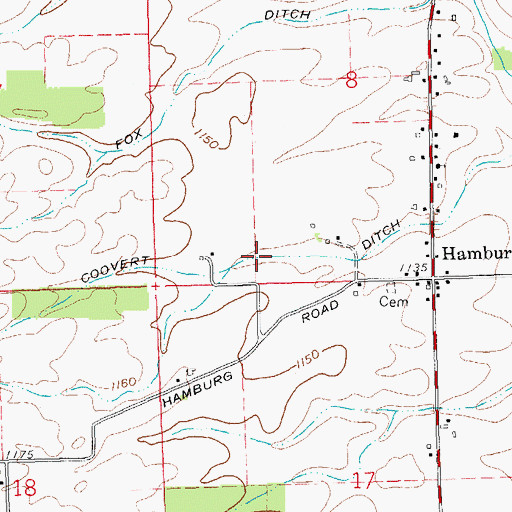 Topographic Map of Coovert Ditch, OH