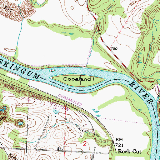 Topographic Map of Copeland Island, OH