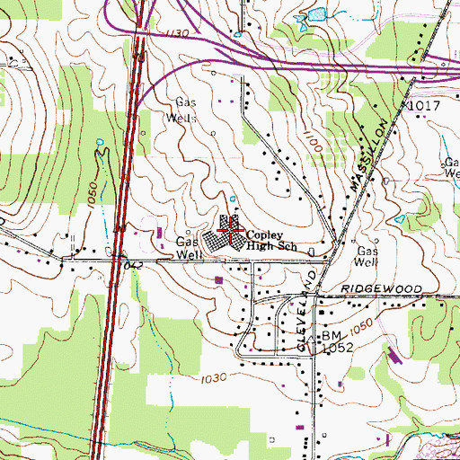 Topographic Map of Copley High School, OH