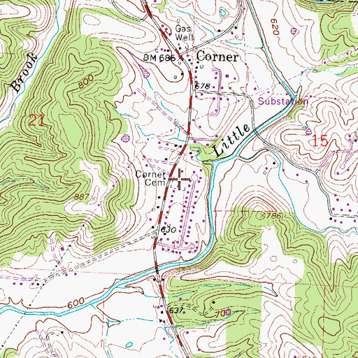 Topographic Map of Corner Cemetery, OH