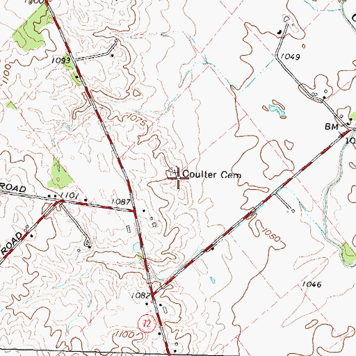 Topographic Map of Coulter Cemetery, OH