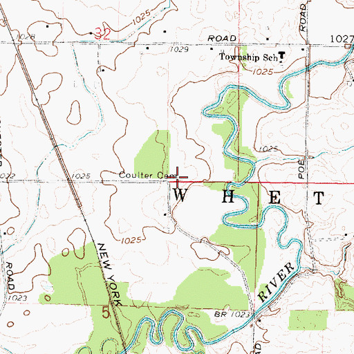 Topographic Map of Coulter Cemetery, OH