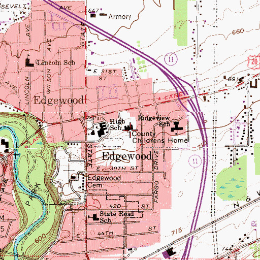 Topographic Map of County Childrens Home, OH