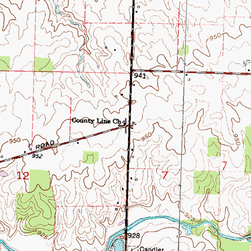Topographic Map of County Line Church, OH