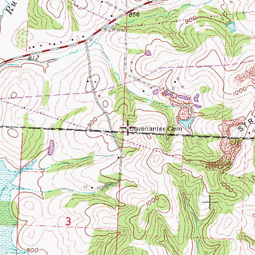 Topographic Map of Covenanter Cemetery, OH